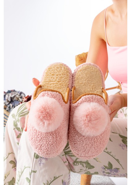 Kadın Ev Terliği Ponpon Şık Giyim Hediyelik Çeyiz Bohça Misafir Terliği