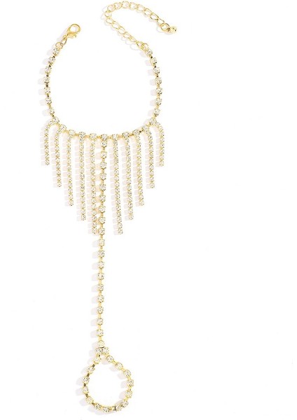 Avrupa ve Amerikan Tam Elmas Püskül Bilezik Niş Mizaç Tatlı Serin Stil Tasarım Duygusu Yüzük Bilezik Entegre (Yurt Dışından)