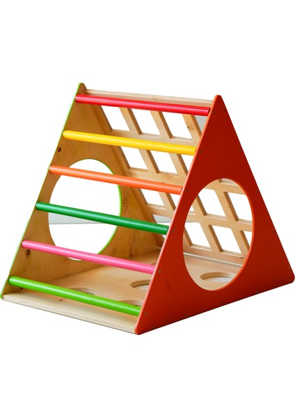 Doğal Ahşap Üçgen Oyun Parkuru Oyun Alanı 3'lü Pikler Set fırsatları