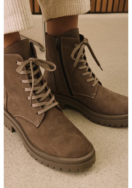 , Kadın Hakiki Deri Bot 153359Z3052 Vizon modelleri