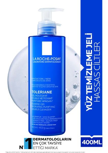 Toleriane Hassas Ciltler Dahil Tüm Ciltler İçin Temizleme Jeli 400 ml