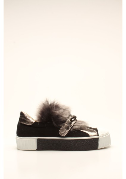 Idil Siyah Hakiki Deri Suet Platin Kadın Spor fiyatları