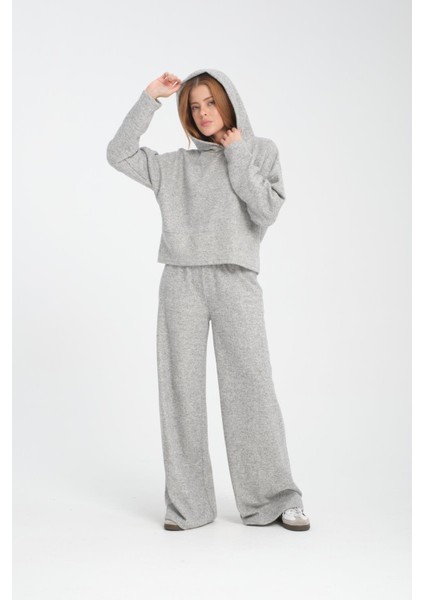 Selanik Kumaş Kısa Kesim Sweatshirt - Kapüşonlu Rahat Kalıp