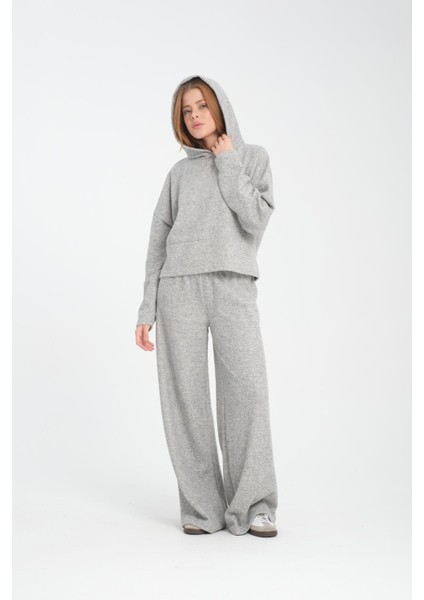 Selanik Kumaş Kısa Kesim Sweatshirt - Kapüşonlu Rahat Kalıp