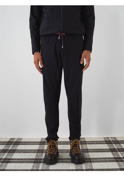 Erkek Lacivert Esnek Dokulu Regular Fit Jogger Pantolon