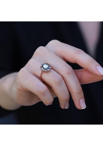 Elips Elmas Montür Modeli Rose Gold Gümüş Yüzük fırsatları