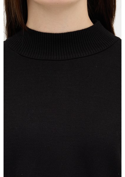 Siyah Balıkçı Yaka Triko Tunik 5315