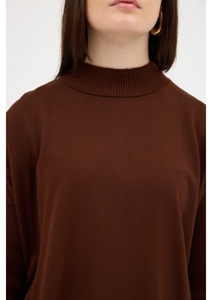 Acı Kahve Balıkçı Yaka Triko Tunik 5315