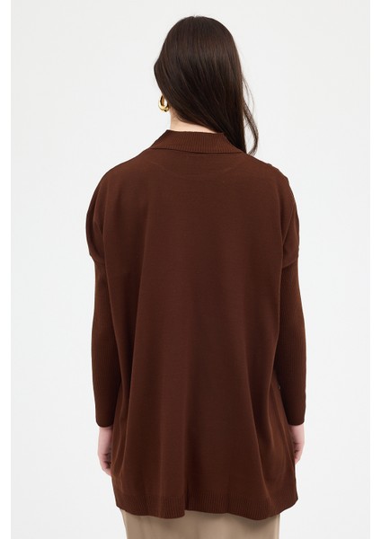 Acı Kahve Balıkçı Yaka Triko Tunik 5315