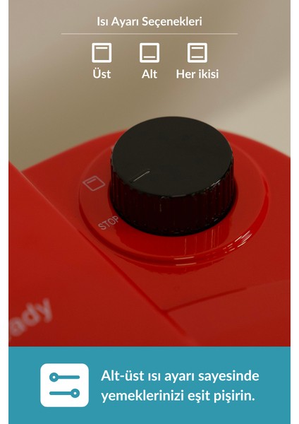 | Çok Amaçlı Taş Fırın | Pizza, Lahmacun, Ekmek ve Tandır Yapma Makinesi- Dm SO07 - Siyah, Kırmızı, Beyaz