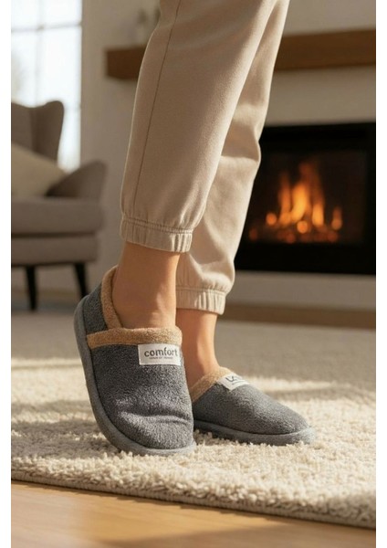 Peluş Kadın Ev Babeti Tüylü Yumuşak Taban Ev Botu Panduf