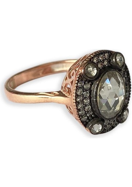 Elips Elmas Montür Modeli Rose Gold Gümüş Yüzük indirimleri