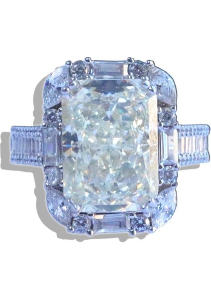 Emerald Icecut Taşlı Gümüş Yüzük