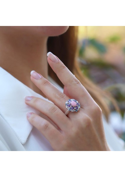 Aria Stone Serisi Renkli Gümüş Yüzük
