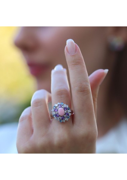 Aria Stone Serisi Renkli Gümüş Yüzük fiyatları