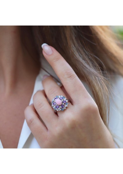 Aria Stone Serisi Renkli Gümüş Yüzük indirimleri