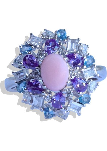 Aria Stone Serisi Renkli Gümüş Yüzük