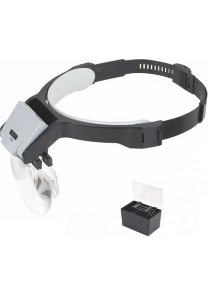 Lens Takmalı 5 Lenslı , Led Lambalı Şapka Tip Büyüteç