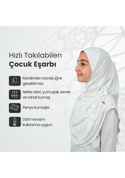 Pratik Hazır Geçmeli Çocuk Şal Beyaz fiyatları