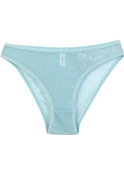 Kadın Mavi Dantel Detaylı Transparan 2'li Slip fiyatları