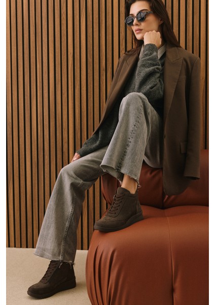 , Kadın Hakiki Deri Bot 153359Z3752 Kahve fiyatları