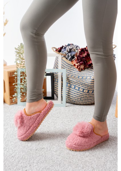 Kadın Ev Terliği Ponpon Şık Giyim Hediyelik Çeyiz Bohça Misafir Terliği fiyatları