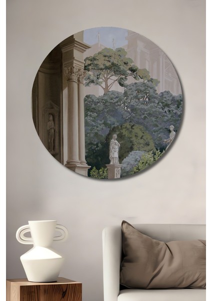 Dekoratif Ahşap Yuvarlak Tablo Gizli Bahçe Güzelliği