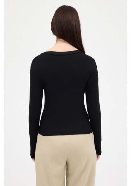 Siyah V Yaka Uzun Kol Body 1452