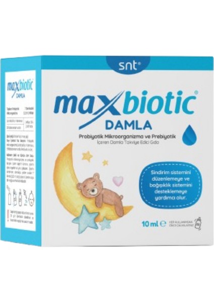 Maxbiotic Probiyotik Mikroorganizma ve Prebiyotik İçeren Damla 10 ml