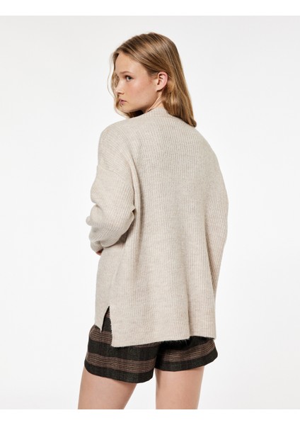 Uzun Kollu V Yaka Basic Triko Kazak indirimleri