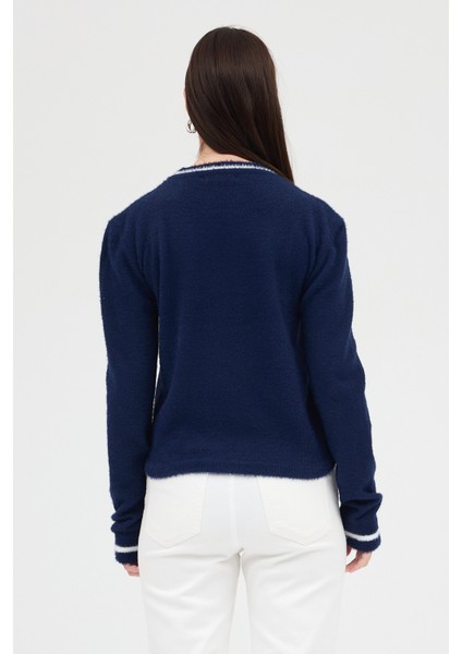 Laci Bisiklet Yaka Kurdele Detaylı Kadın Kazak 2359