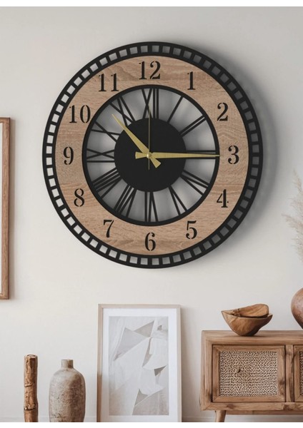Modern Ahşap Duvar Saati Sağlam **çok Şık** ve Birarada..no:66 fiyatları