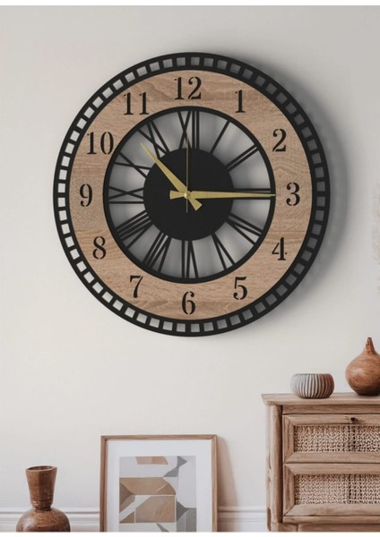 Modern Ahşap Duvar Saati Sağlam **çok Şık** ve Birarada..no:66 indirimleri