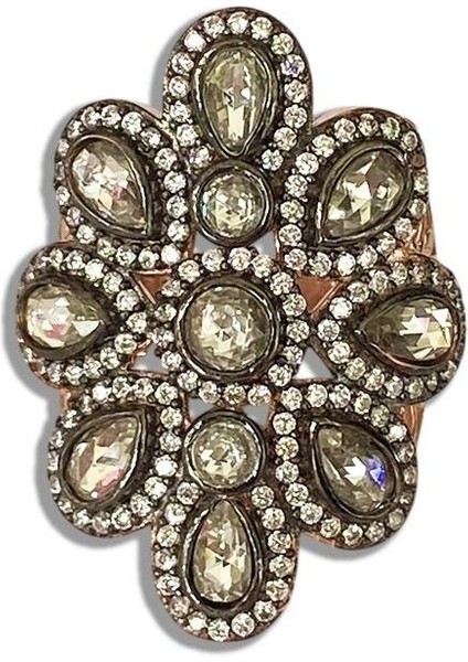 Elmas Montür Modeli Rose Gold Gümüş Yüzük indirimleri