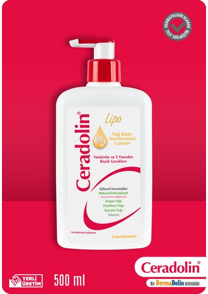 Lipo 500ml Yağ Bazlı Nemlendirici Losyon