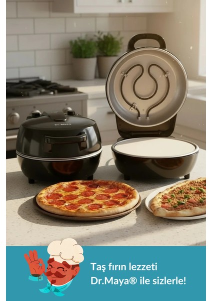 | Çok Amaçlı Taş Fırın | Pizza, Lahmacun, Ekmek ve Tandır Yapma Makinesi - Dm SO07 - Siyah, Kırmızı, Beyaz