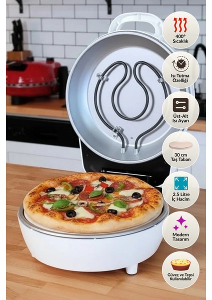 | Çok Amaçlı Taş Fırın | Pizza, Lahmacun, Ekmek ve Tandır Yapma Makinesi - Dm SO07 - Siyah, Kırmızı, Beyaz fiyatları