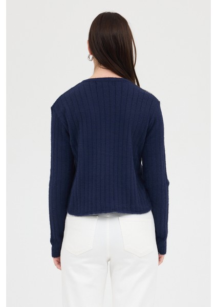 Laci Bisiklet Yaka Uzun Kol Kadın Kazak 2412