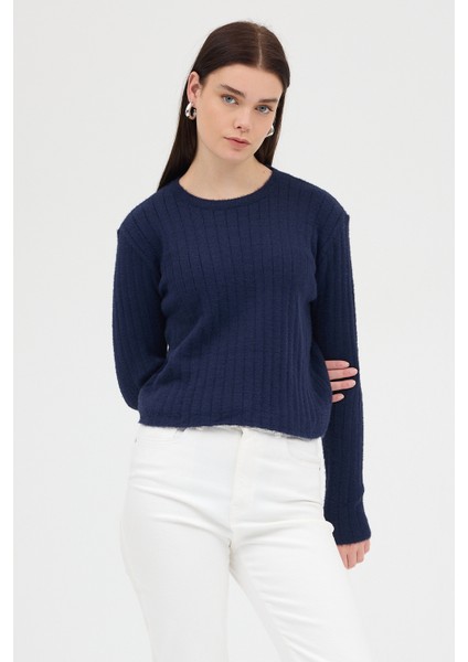 Laci Bisiklet Yaka Uzun Kol Kadın Kazak 2412