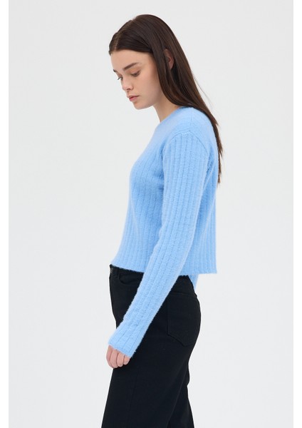 Bebe Mavi Bisiklet Yaka Uzun Kol Kadın Kazak 2412 modelleri