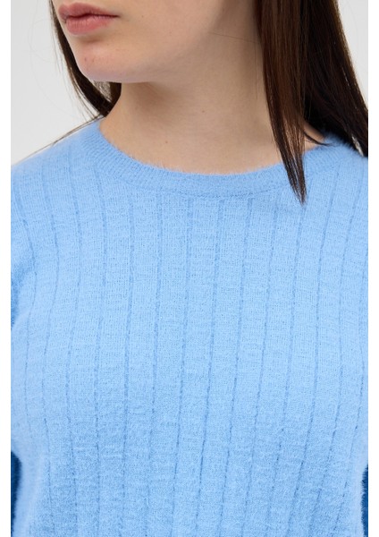 Bebe Mavi Bisiklet Yaka Uzun Kol Kadın Kazak 2412 indirimleri