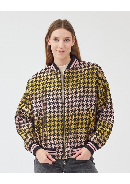 Kadın Full Fermuar Kapamalı Oversize Ribana Yaka Detaylı Ceket fiyatları