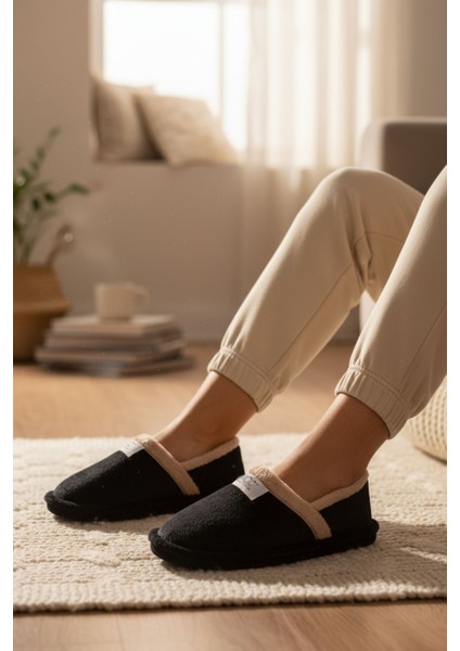 Peluş Kadın Ev Babeti Tüylü Yumuşak Taban Ev Botu Panduf