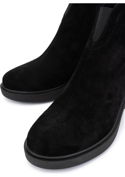 Kadın Hakiki Deri Siyah Süet Topuklu Bot 434 8413 Bn Bot SK25-26 Sıyah Suet modelleri