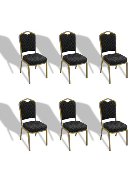 Hilton Konferans Sandalye - Siyah (6 Adet)