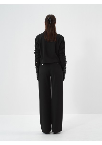 Kadın Siyah Esnek Dokulu Oversize Ceket fırsatları