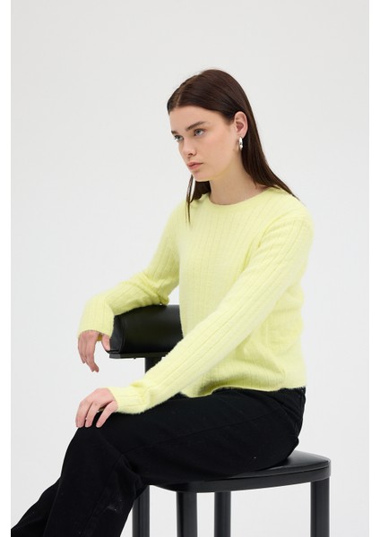 Sarı Bisiklet Yaka Uzun Kol Kadın Kazak 2412 fiyatları