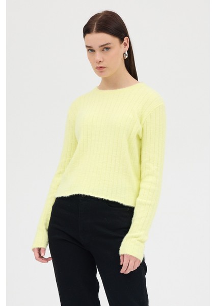 Sarı Bisiklet Yaka Uzun Kol Kadın Kazak 2412 modelleri