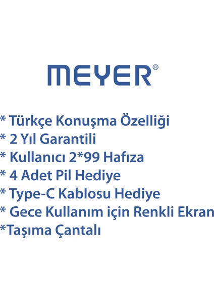 Meyer M2 Talky Üst Koldan Ölçer Konuşan Dijital Tansiyon Aleti fiyatları