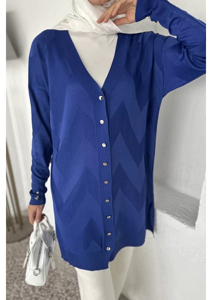 Ön Düğmeli Desenli Tesettür Triko Hırka (M-L-Xl Uyumludur) P-00018881 fırsatları